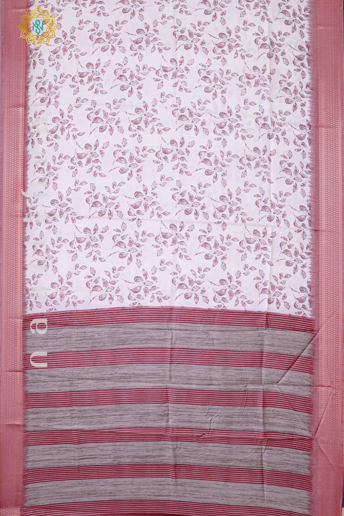 WHITE WITH MAUVE - DOLA SILK