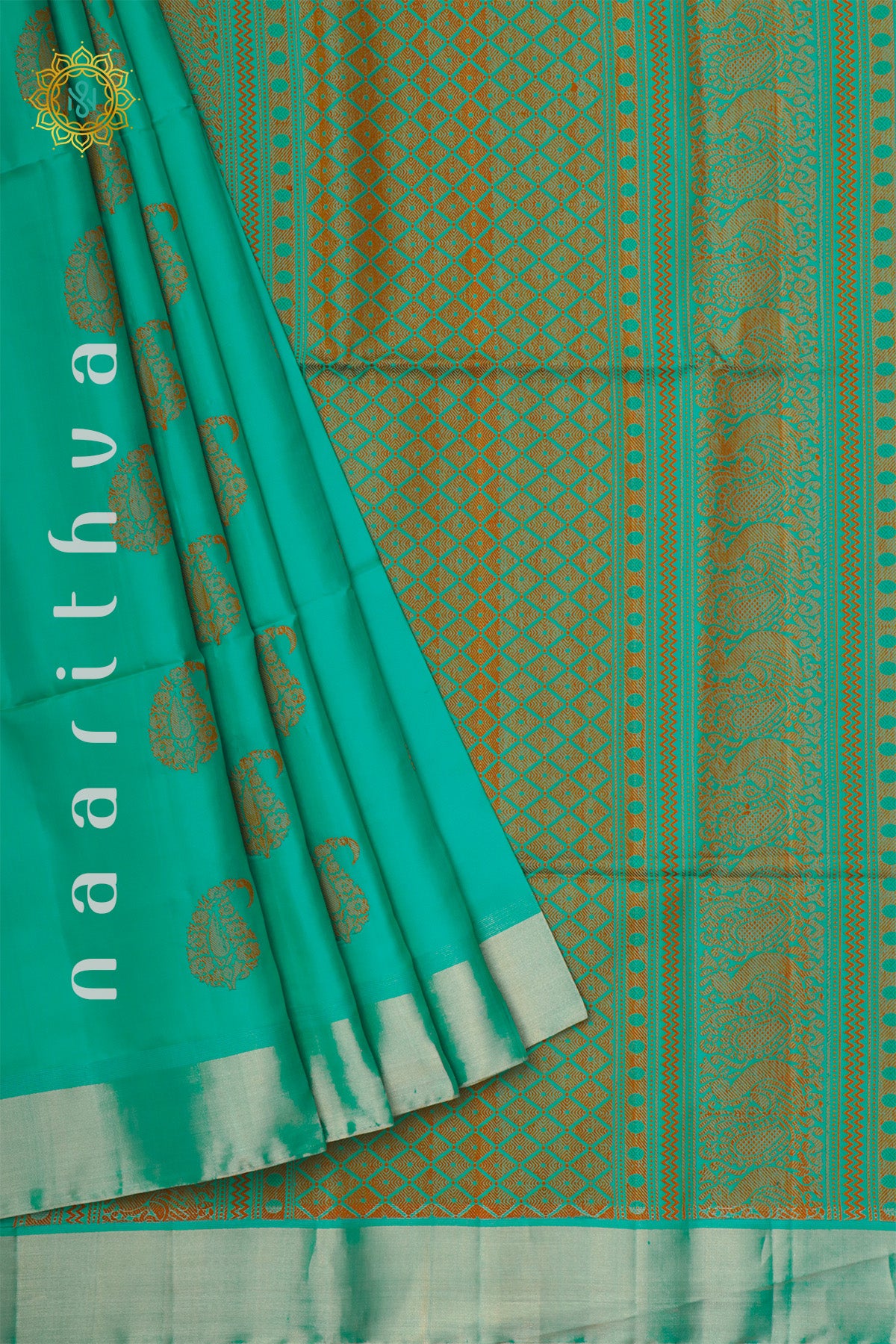 AQUA GREEN - PURE KANJIVARAM SOFT SILK