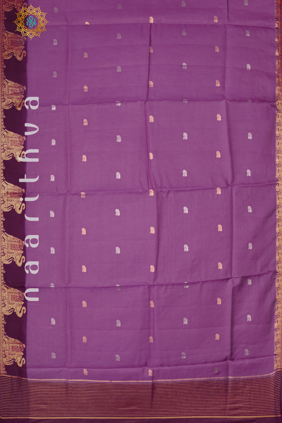 LAVENDER WITH WINE - SEMI CREPE SILK