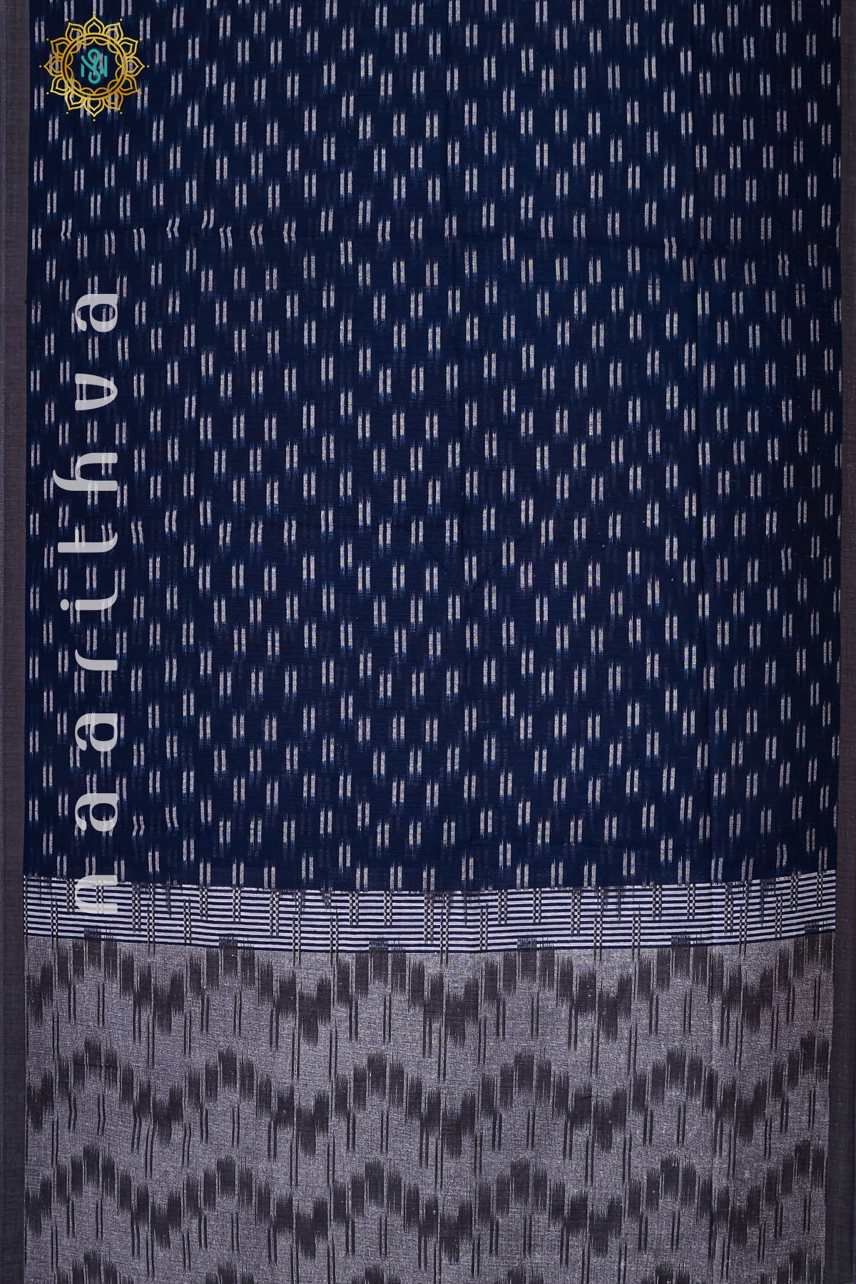 NAVY BLUE WITH GREY - JUTE COTTON