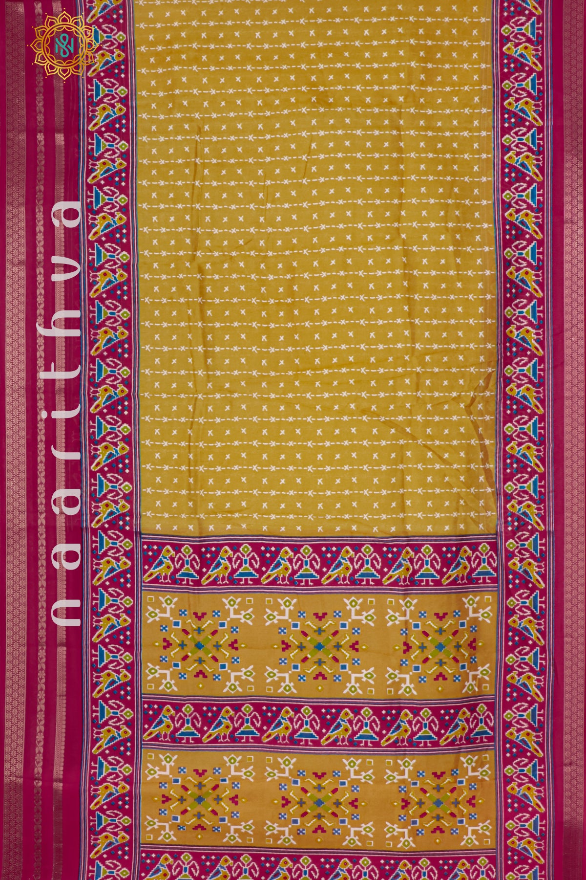 YELLOW WITH PINK - SEMI GEORGETTE