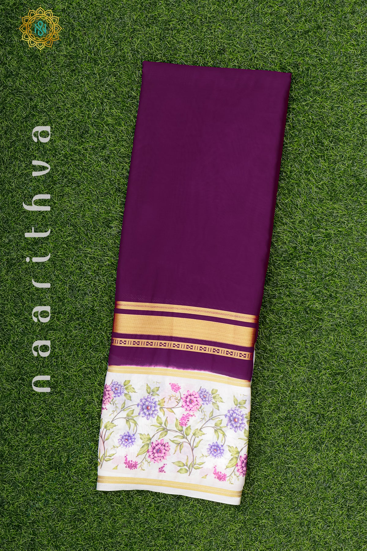 MAGENTA WITH MAGENTA - SEMI MYSORE SILK