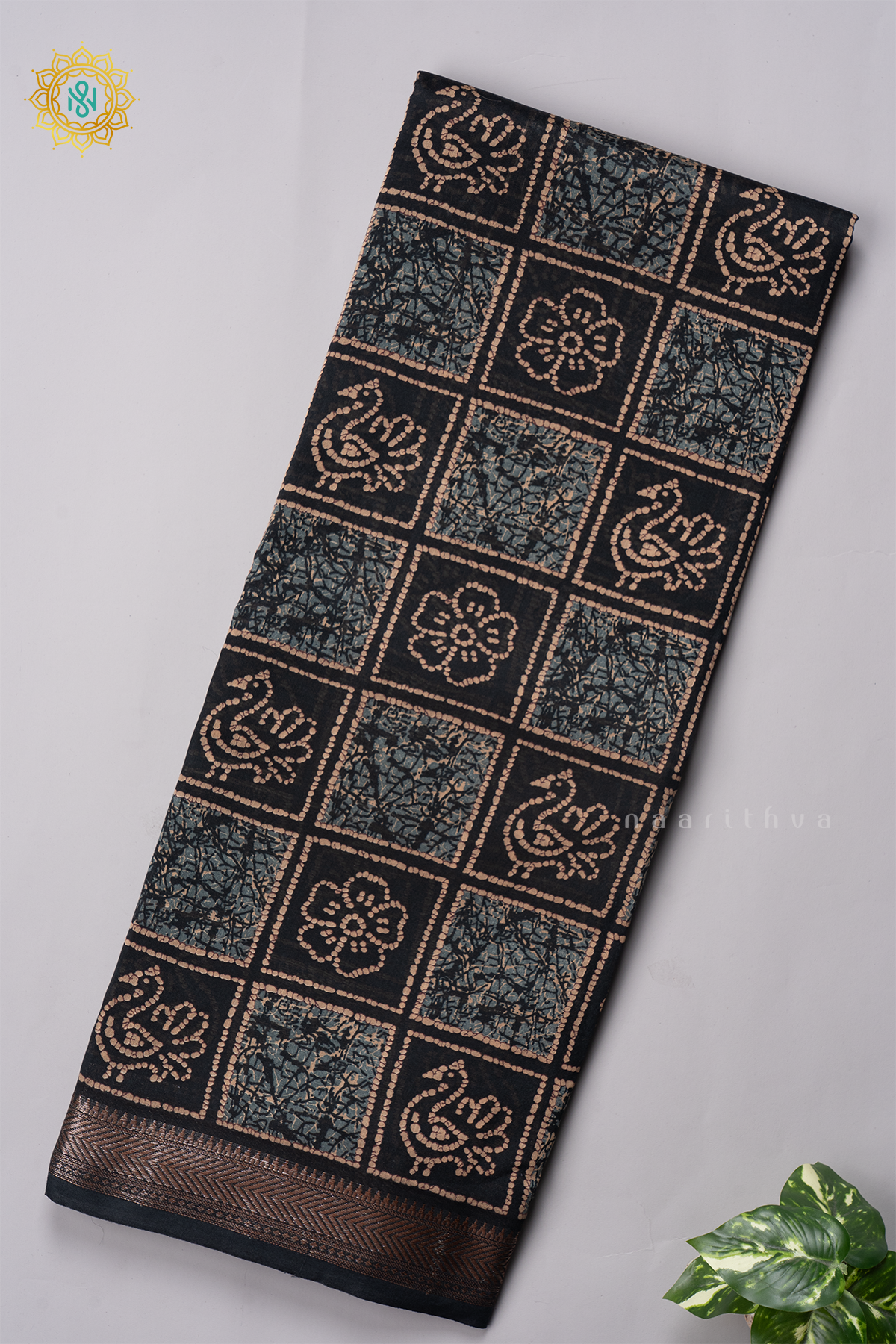 BLACK - CHANDERI SLK COTTON
