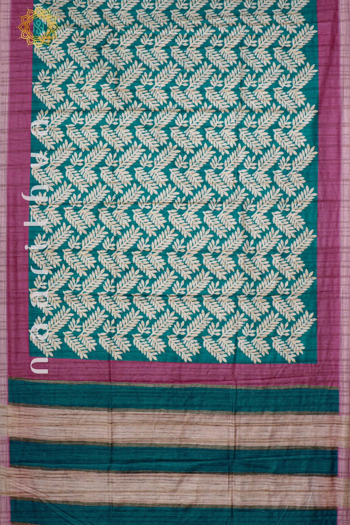 AQUA GREEN WITH PINK - KOTHA TUSSAR