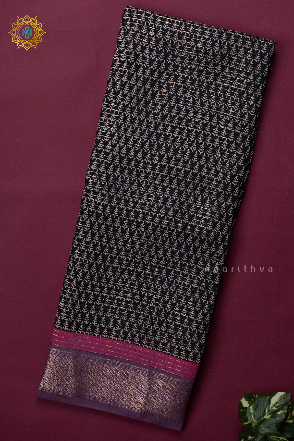 BLACK WITH LAVENDER - BUTTER CREPE