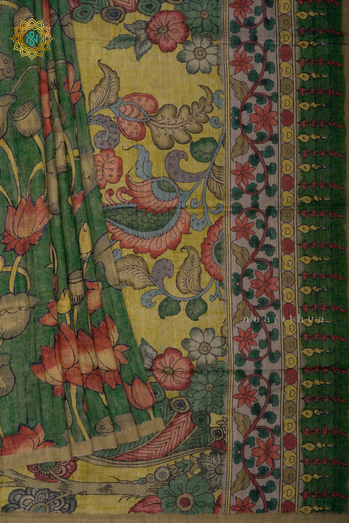 GREEN WITH LEMON YELLOW - SEMI GICHA TUSSAR