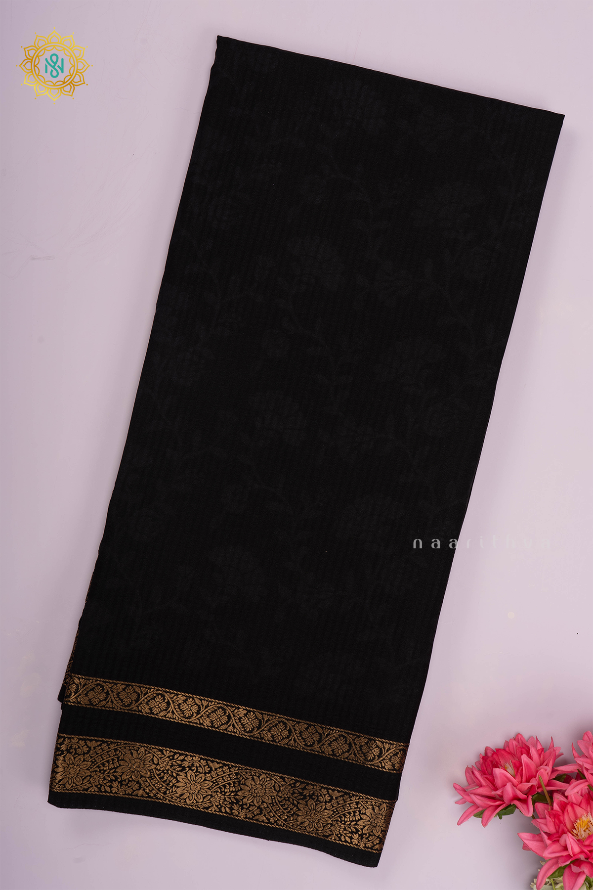 BLACK - SEMI CREPE SILK