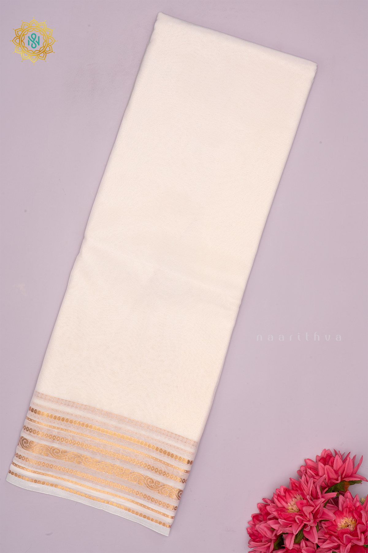 WHITE - SEMI MYSORE CREPE SILK