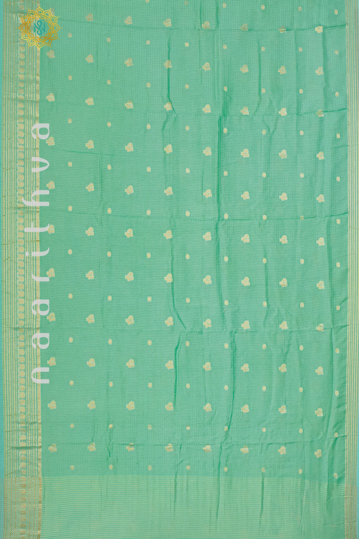 AQUA GREEN WITH TEAL BLUE - DOLA SILK