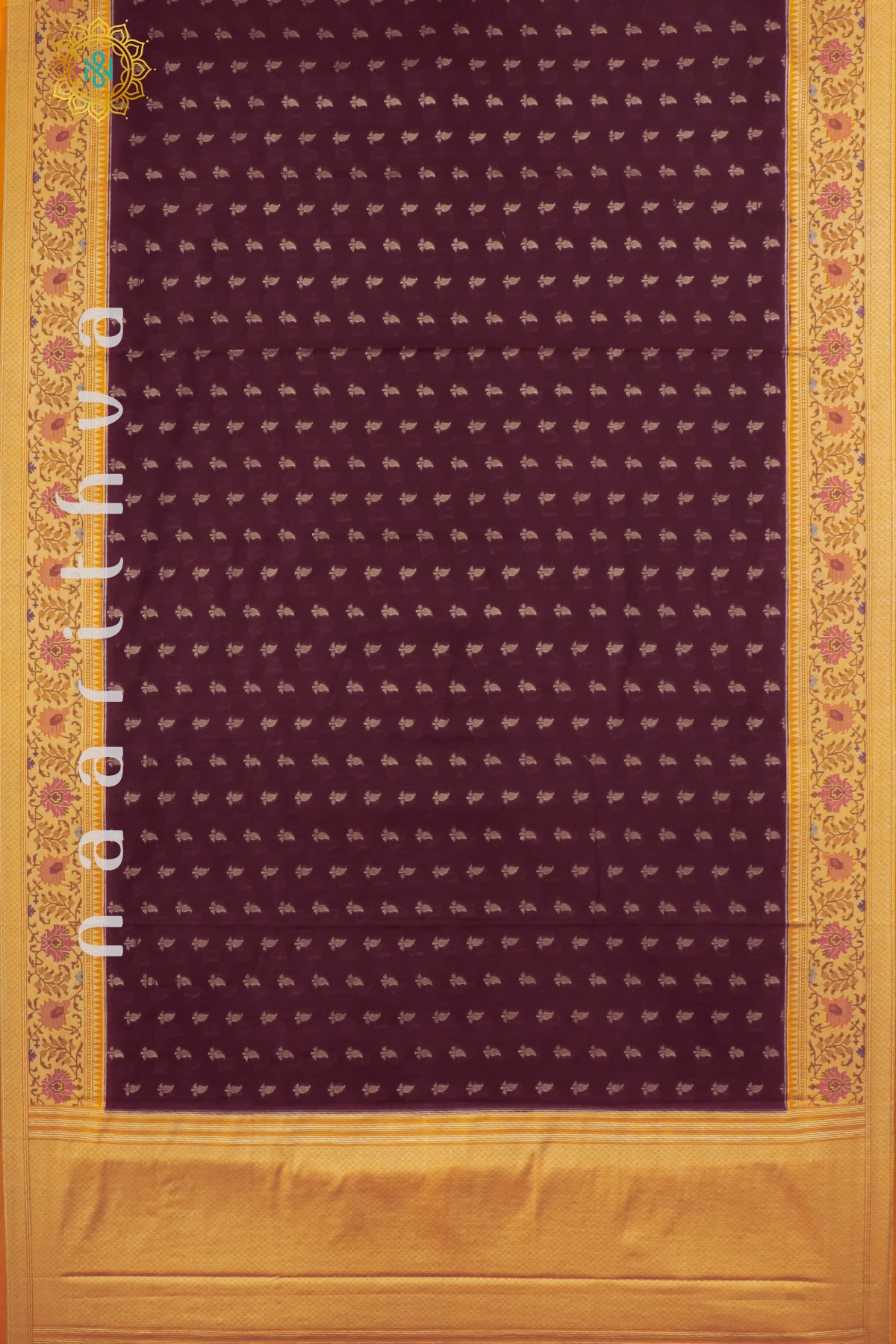 MAROON WITH ORANGE - JUTE COTTON