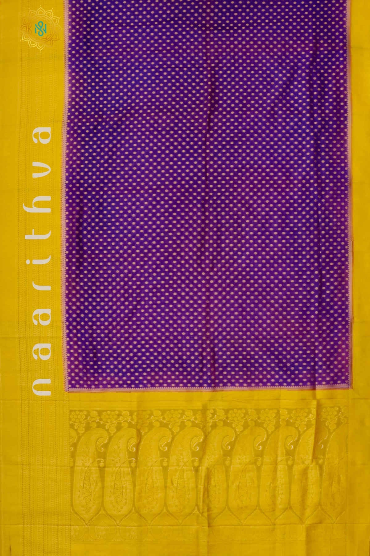 PURPLE WITH YELLOW - SEMI CREPE GEORGETTE