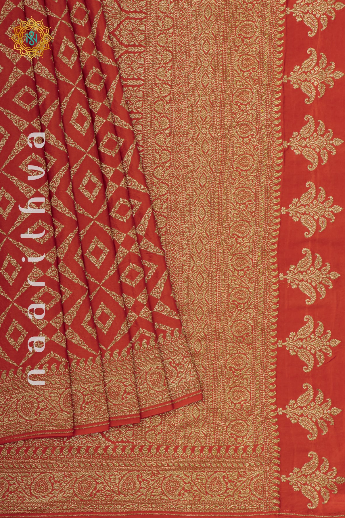 ORANGE - PURE BANARASI CREPE