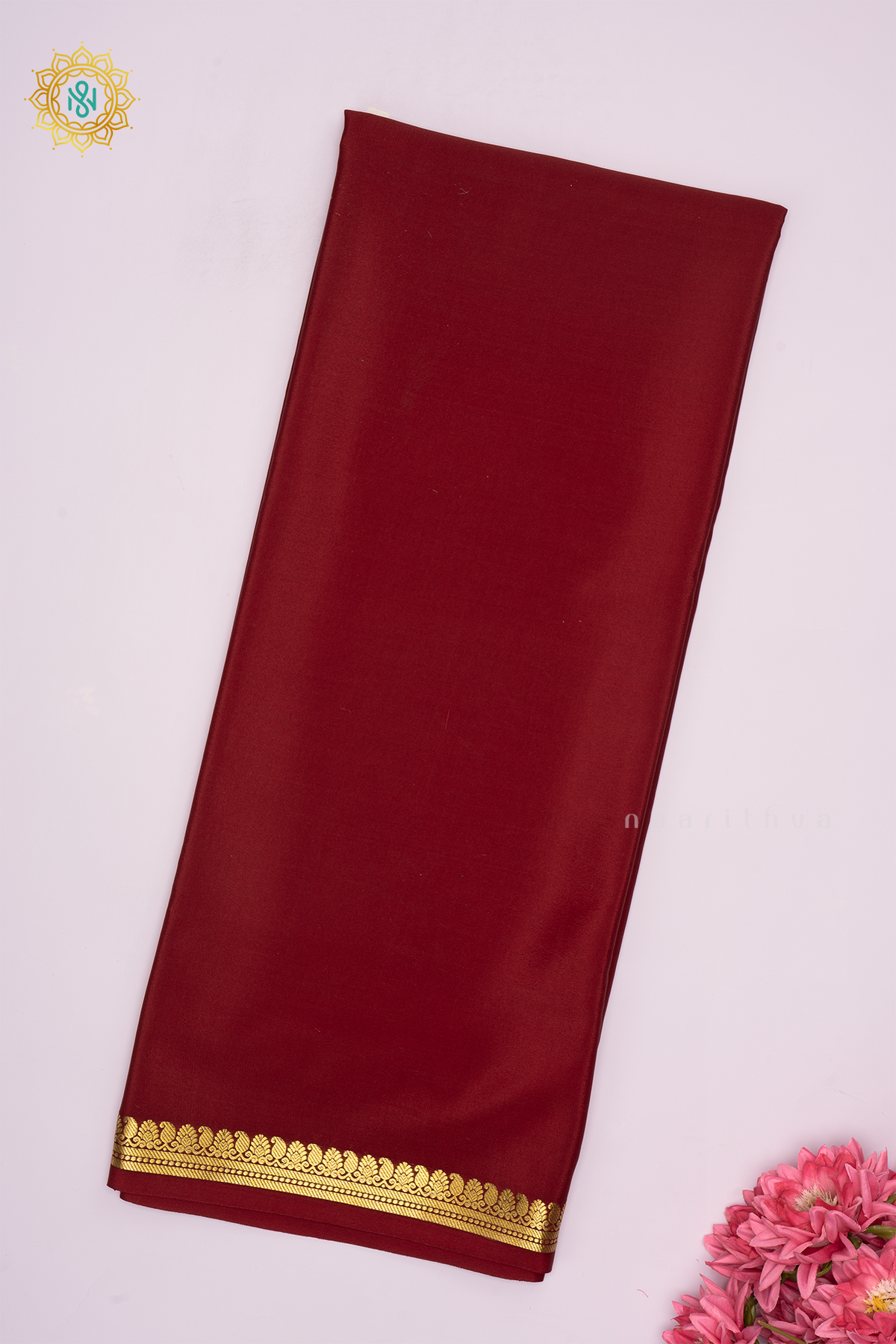 MAROON - PURE MYSORE CREPE SILK