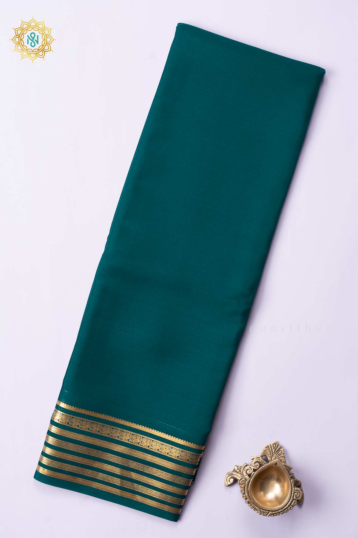PEACOCK GREEN - PURE MYSORE CREPE SILK