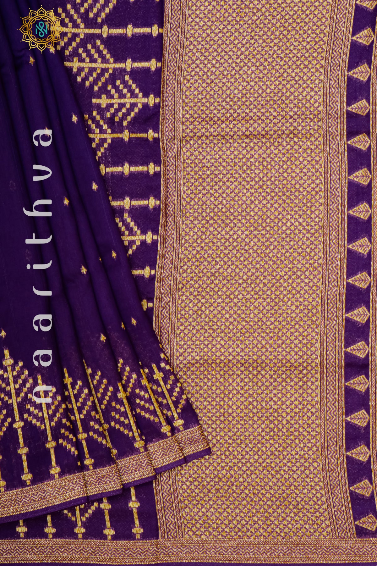 NAVY BLUE - SEMI BANARASI RAW SILK