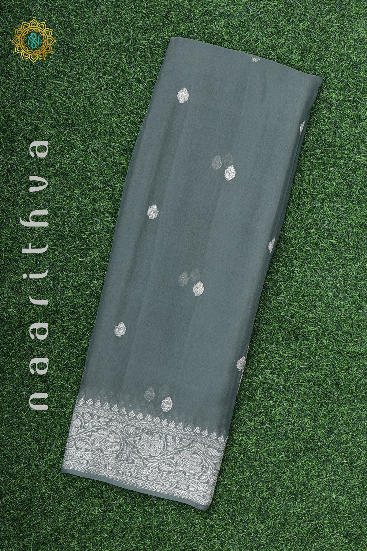 GREY - PURE BANARASI CHIFFON