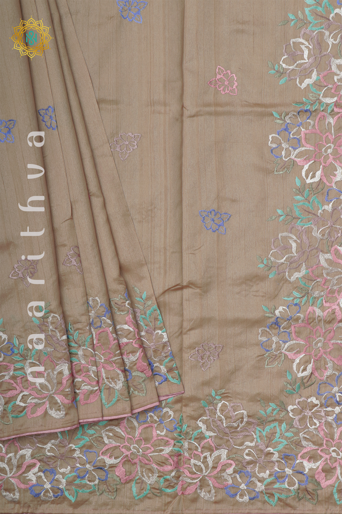 BEIGE - SEMI TUSSAR SILK