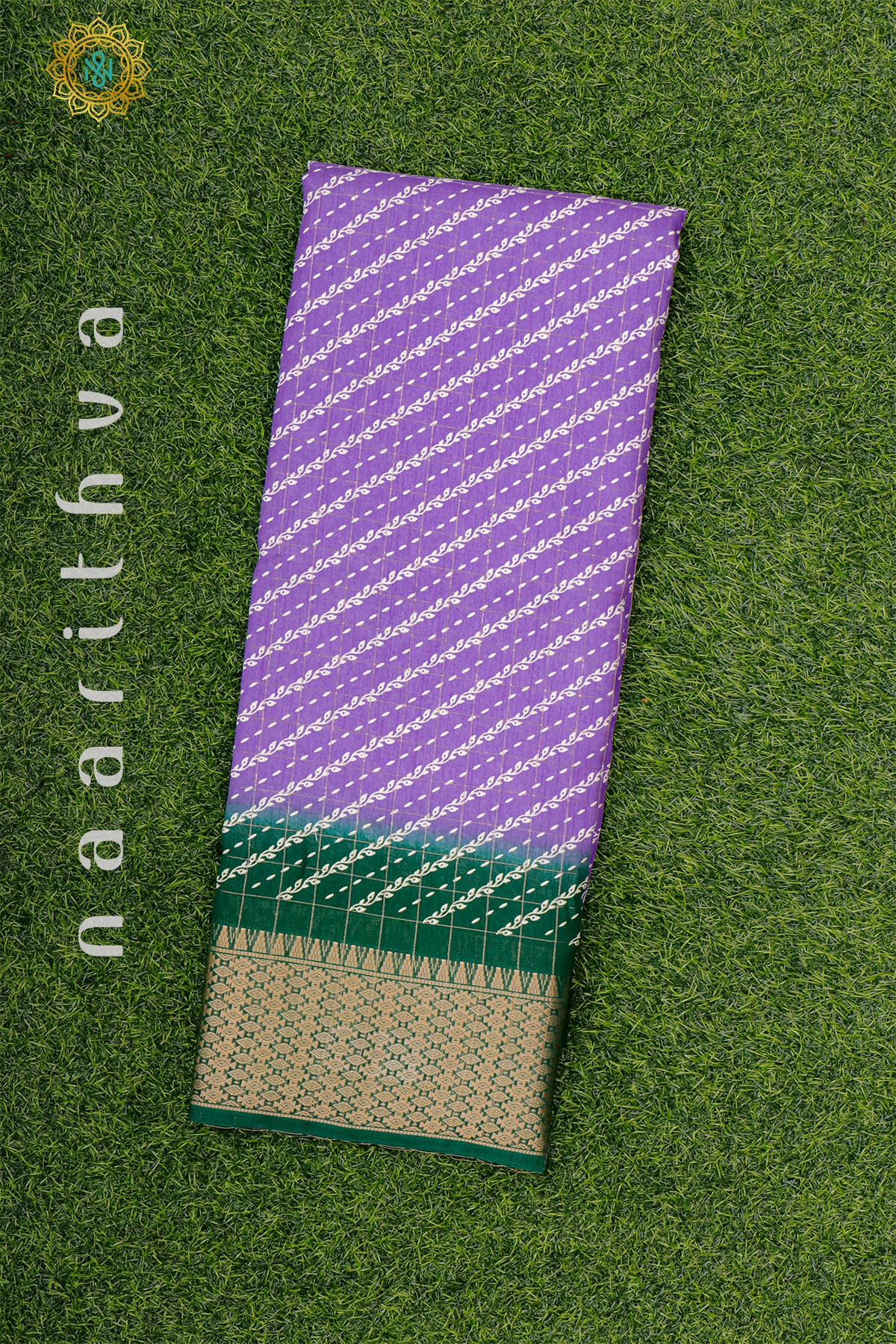 LAVENDER WITH GREEN - DOLA SILK