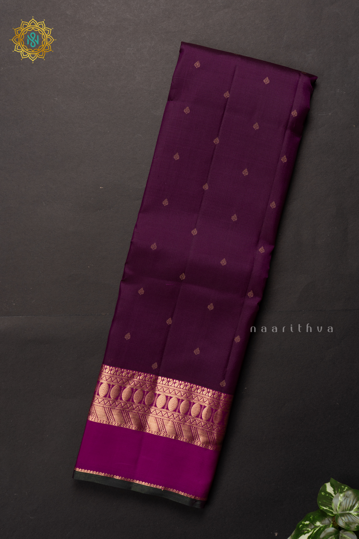 WINE WITH MAGENTA - PURE KANJIVARAM SILK