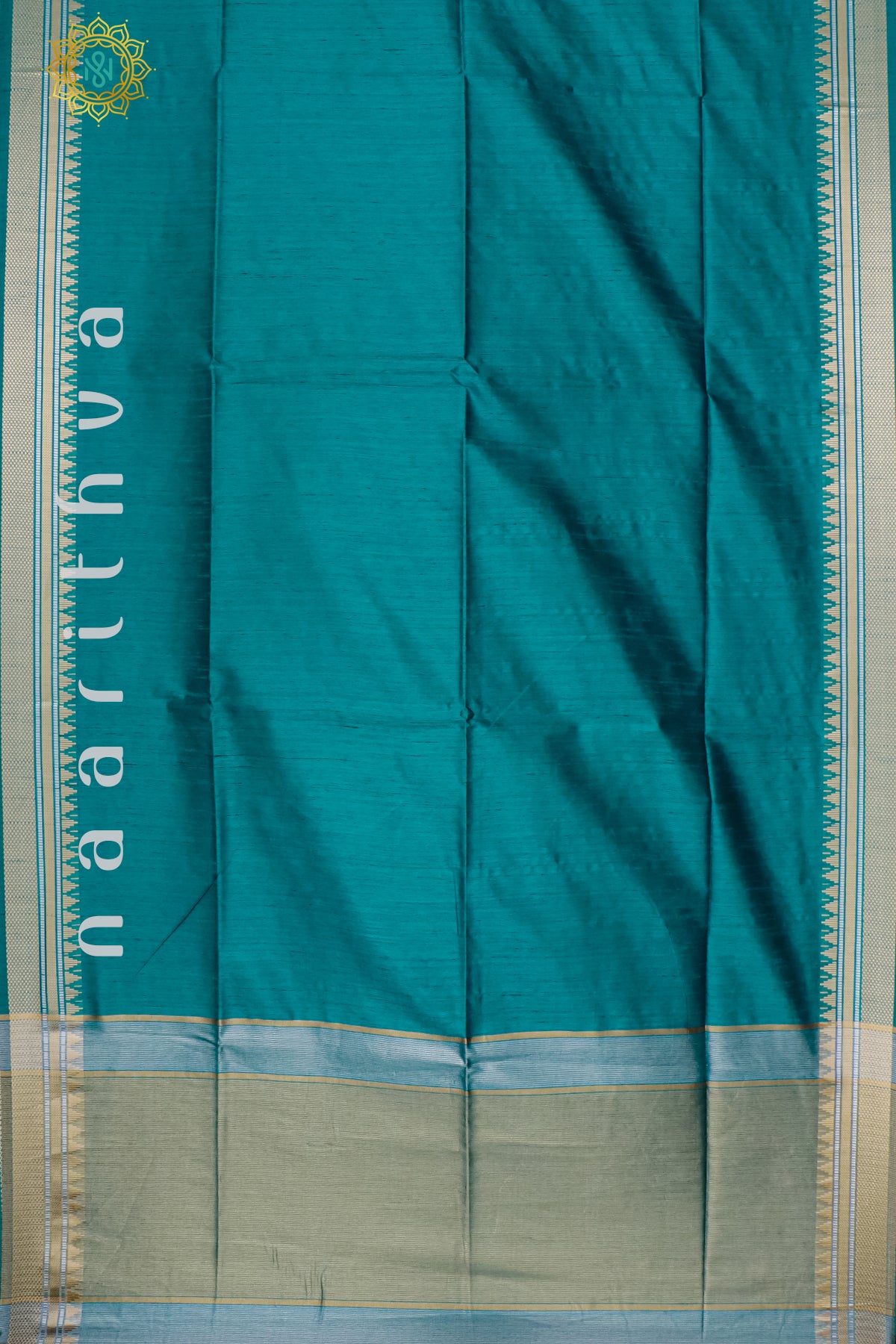 PEACOCK GREEN - RAW SILK