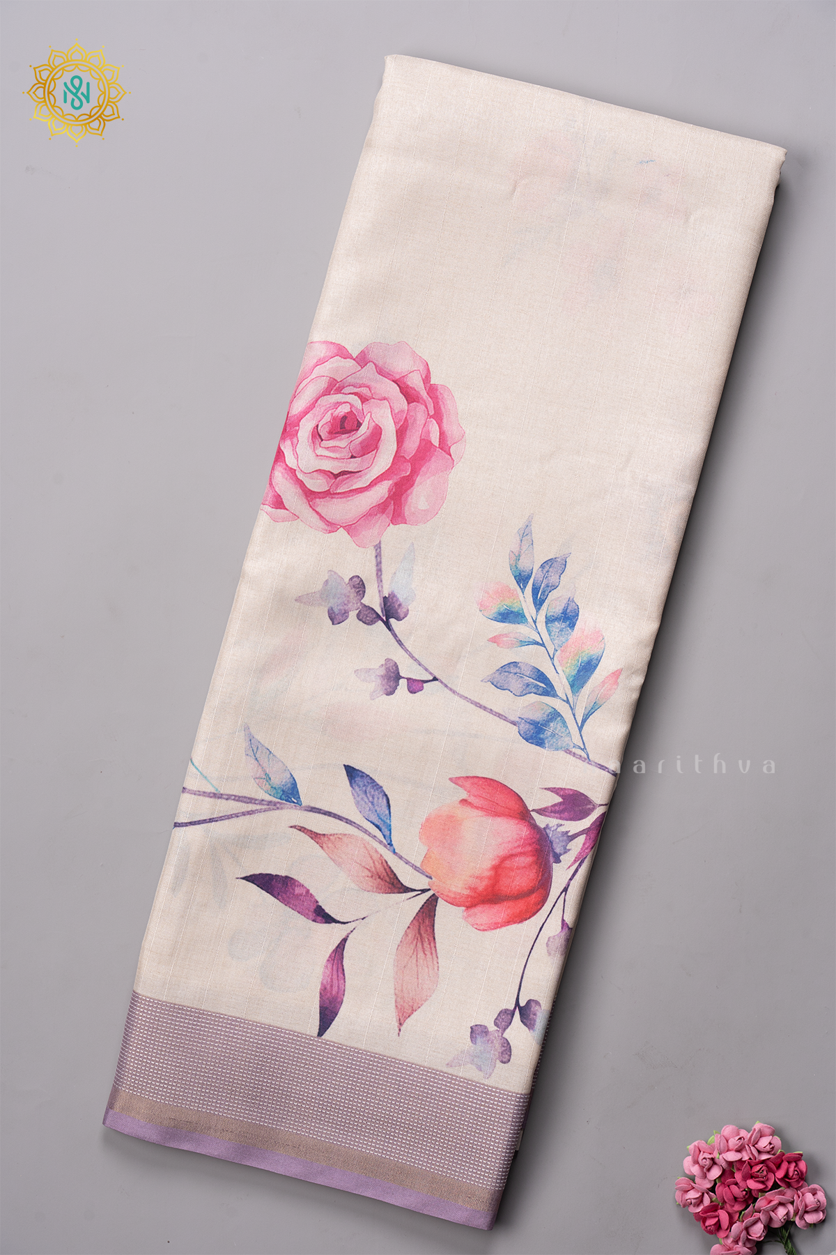 OFF WHITE WITH LAVENDER - KOTHA TUSSAR
