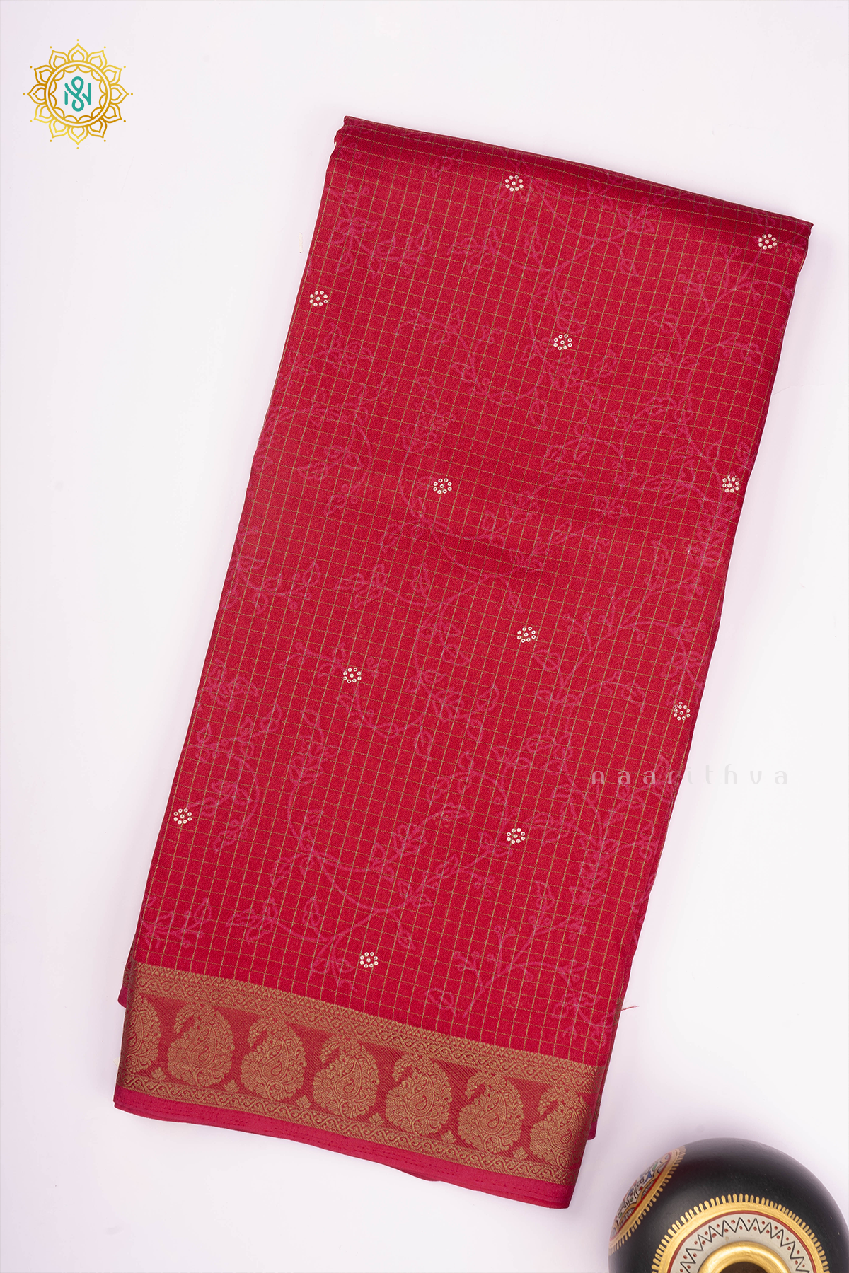 PINKISH RED - SEMI GEORGETTE