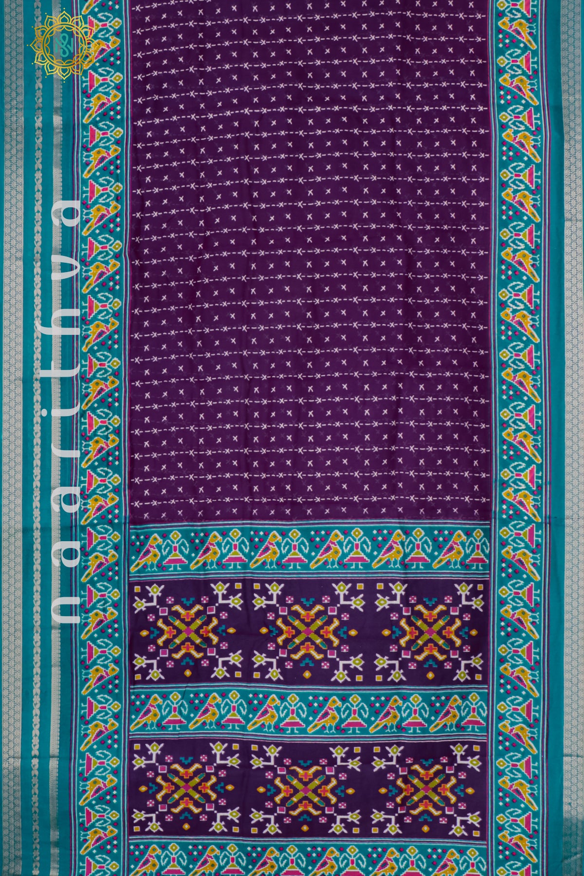 PURPLE WITH BLUE - SEMI GEORGETTE