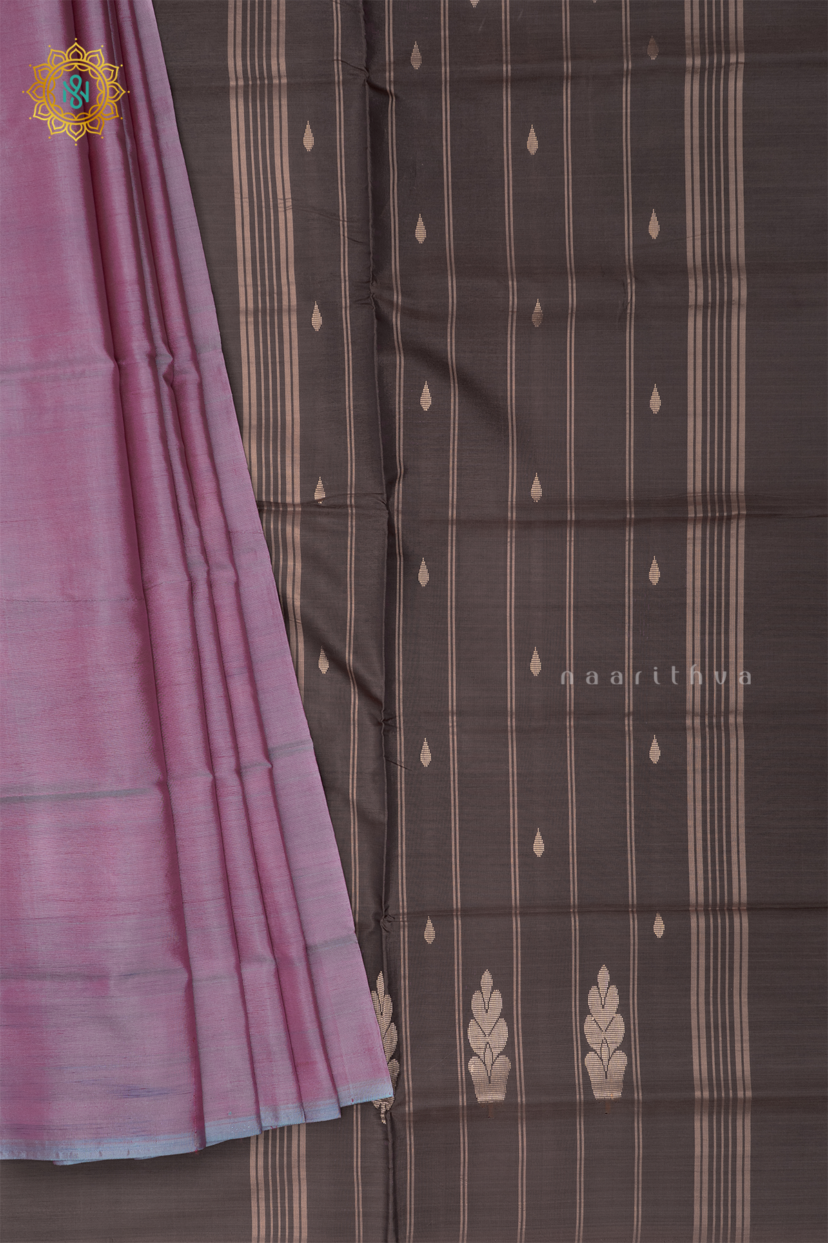 DUAL SHADE OF MAGENTA & BLUE WITH BROWN - BANANA PITH