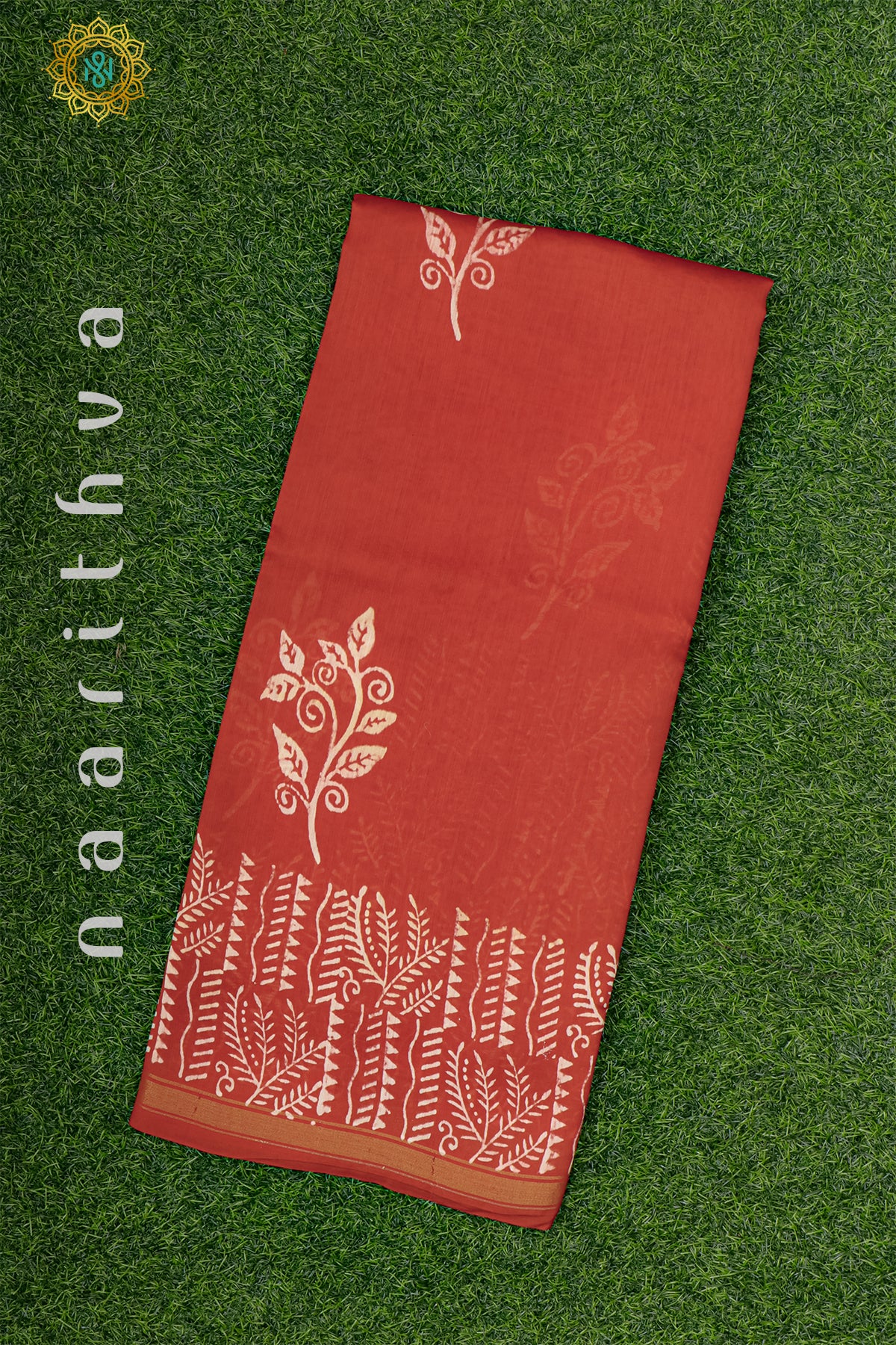 RUST ORANGE - CHANDERI  COTTON