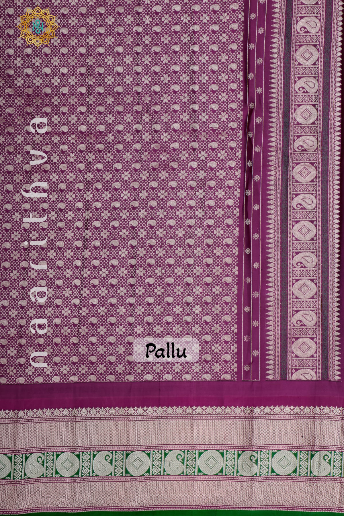 OFF WHITE WITH MAGENTA - PURE GADWAL SILK