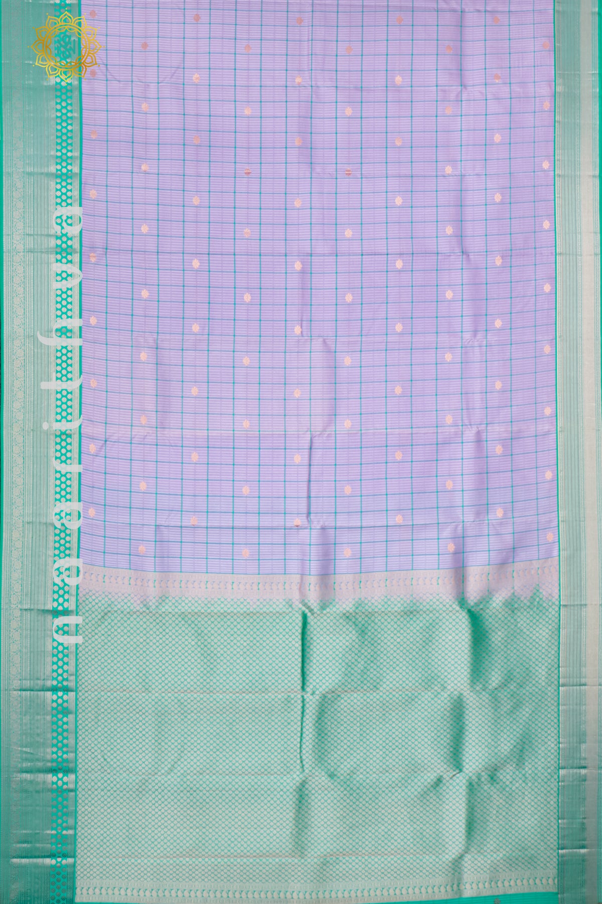 LAVENDER WITH SEA GREEN - PURE KANJIVARAM SILK