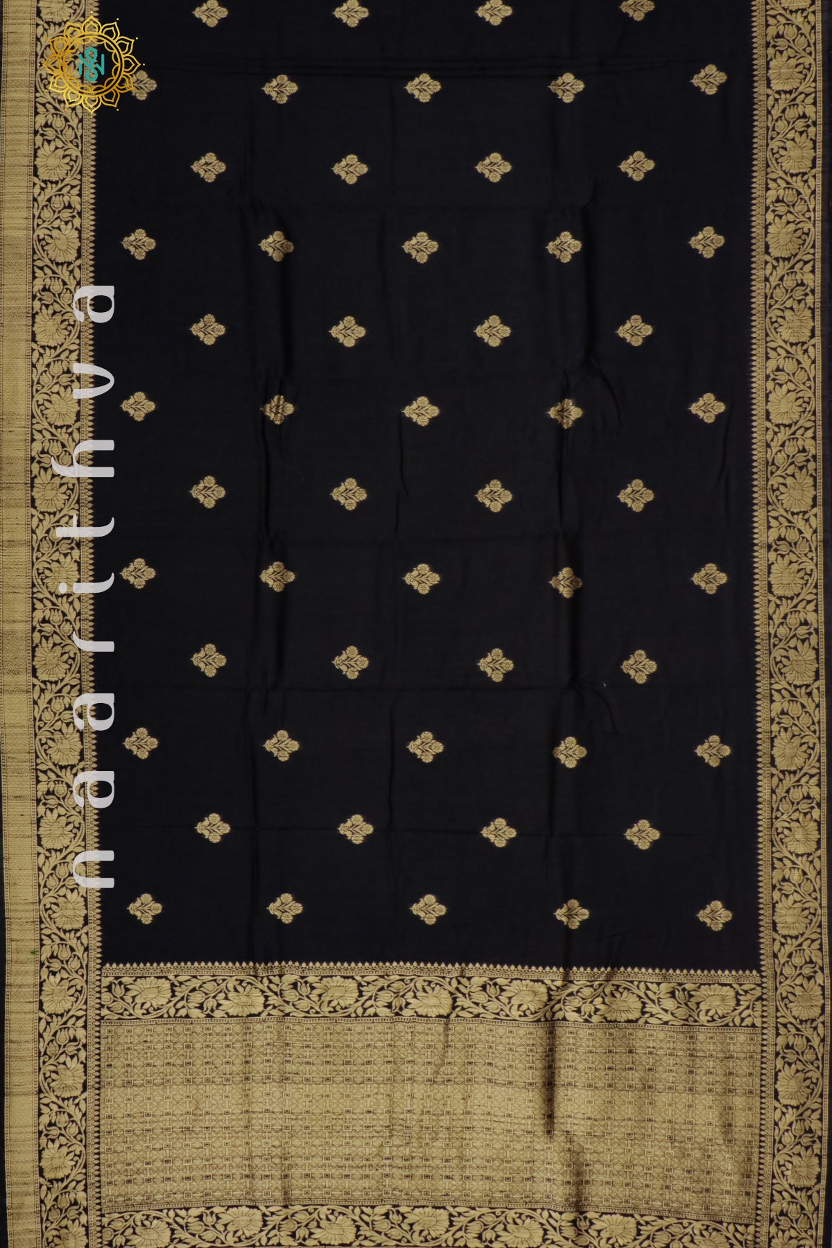 BLACK - SEMI RAW SILK