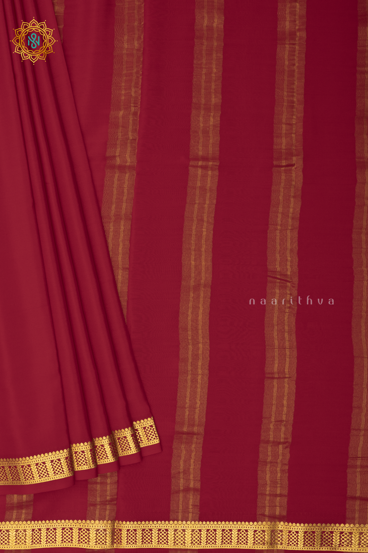 RED - PURE MYSORE CREPE SILK