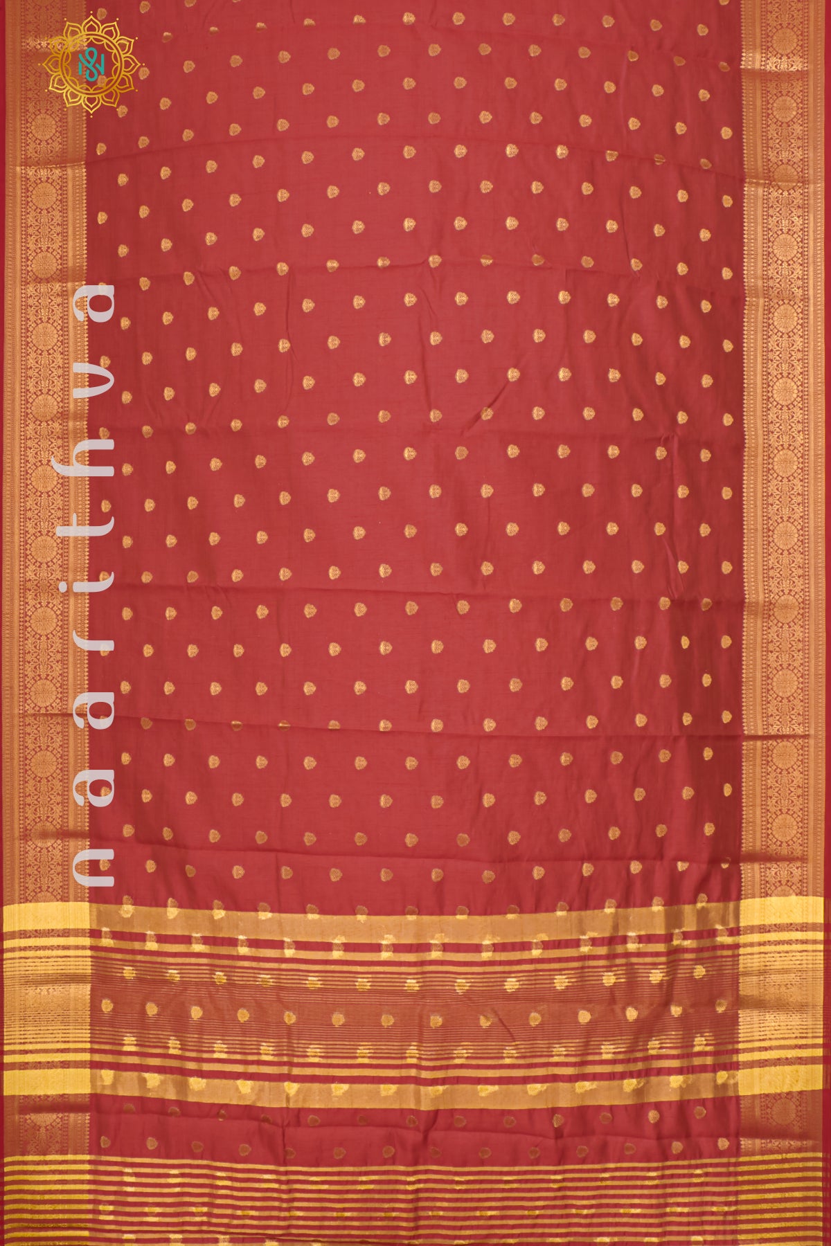 RED - SEMI RAW SILK