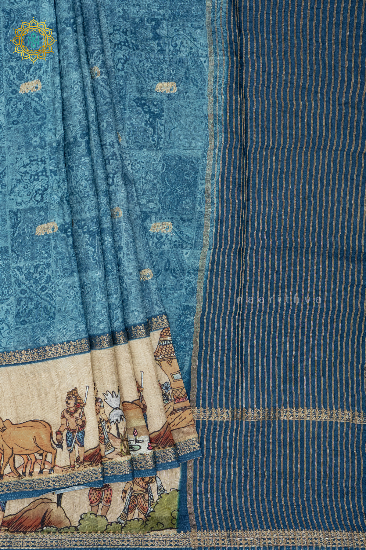 AQUA BLUE - SEMI CREPE SILK