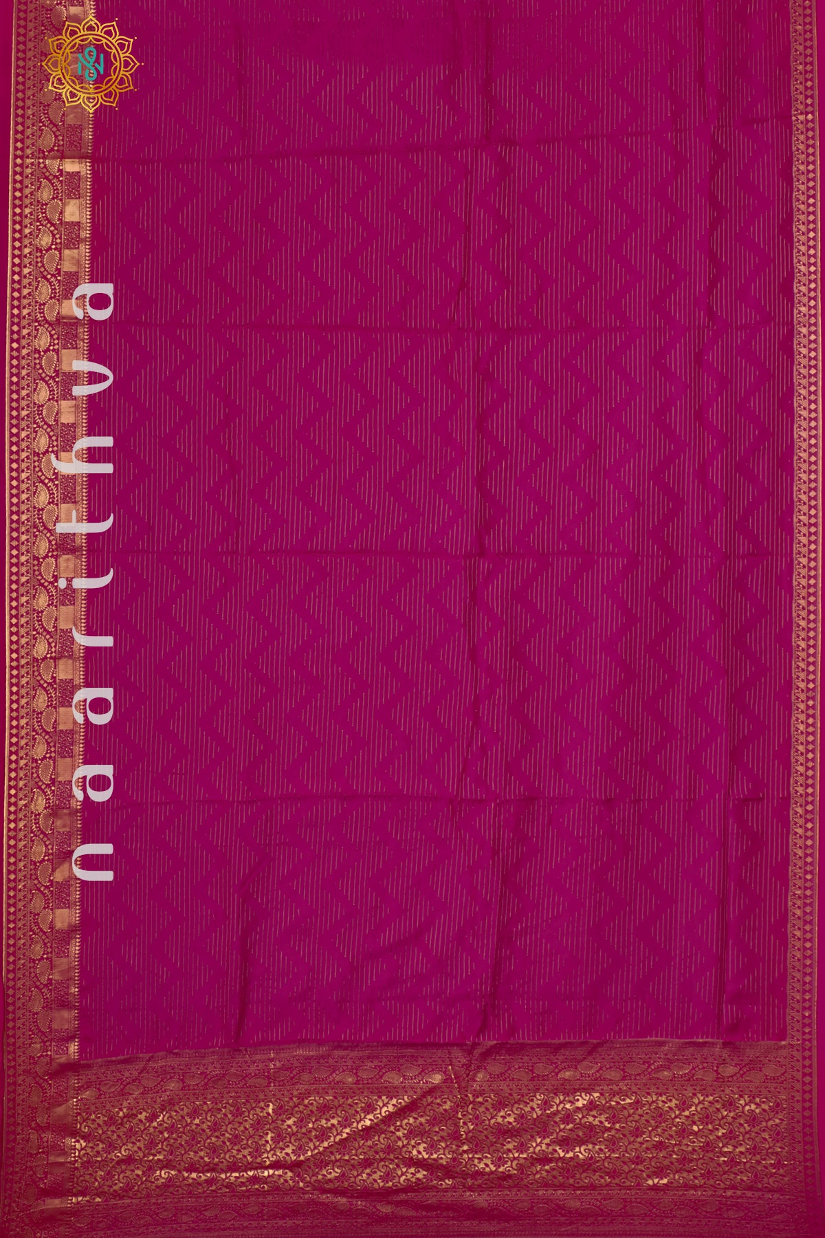 PINK WITH PEACOCK BLUE - DOLA SILK