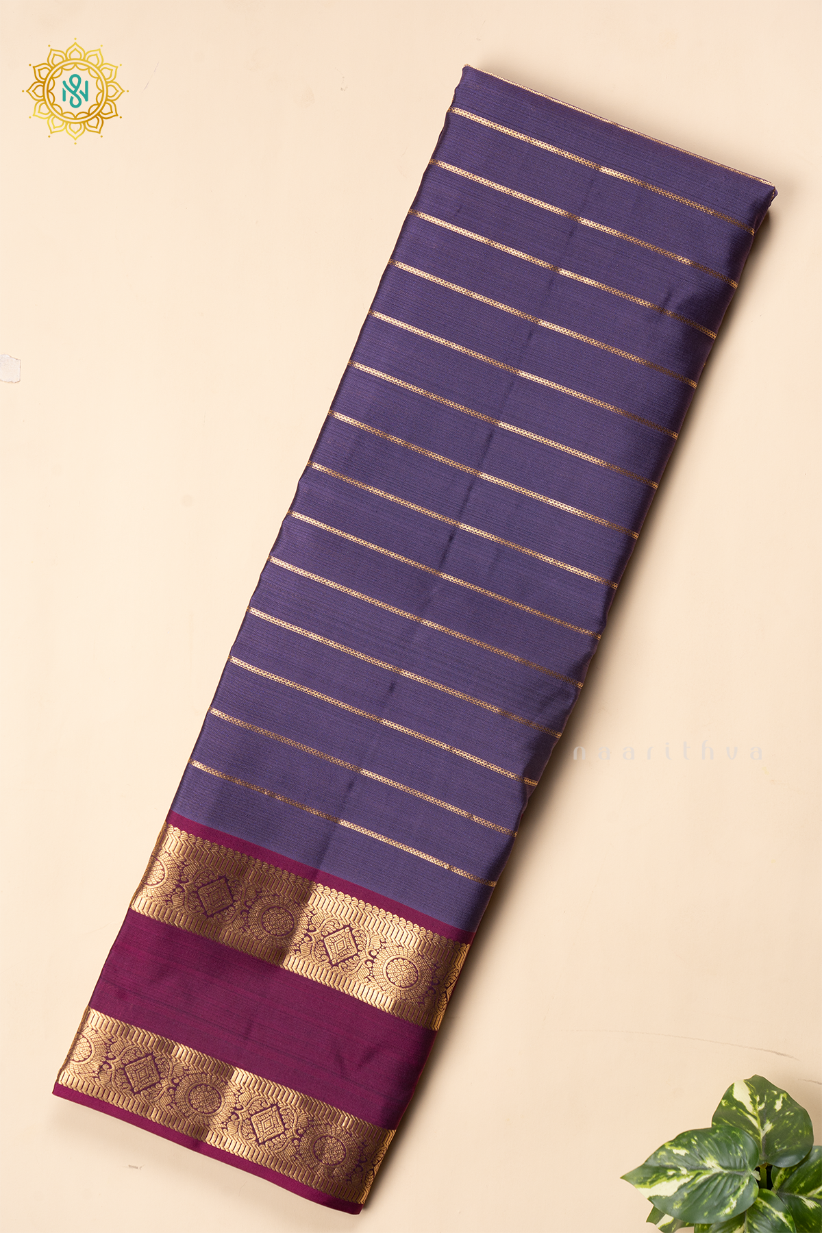 LAVENDER WITH WINE - PURE KANJIVARAM SILK
