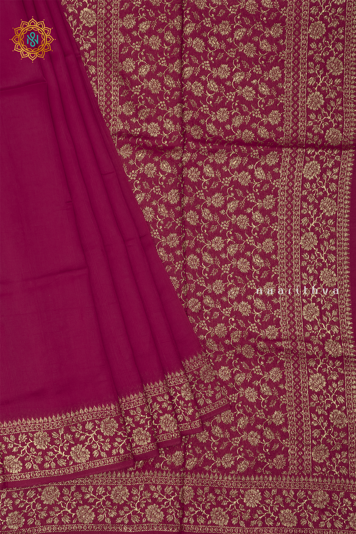 PINK WITH PURPLE - SEMI TUSSAR SILK