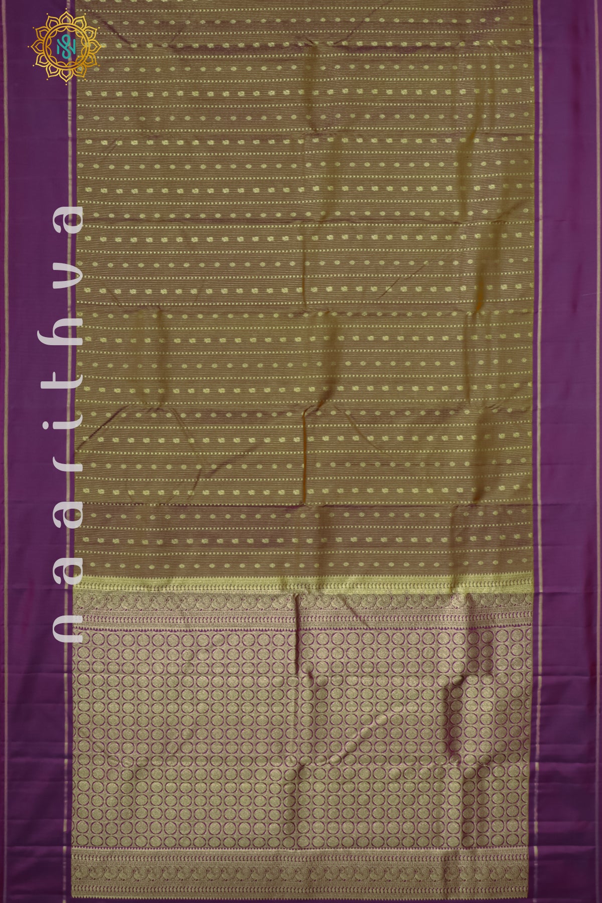 DUAL SHADE OF BROWN WITH PURPLE - PURE KANJIVARAM SILK