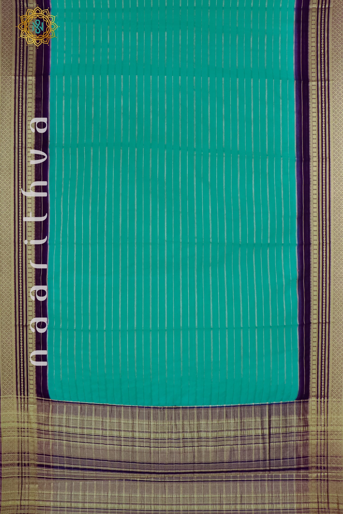 AQUA GREEN WITH PURPLE - SEMI GEORGETTE