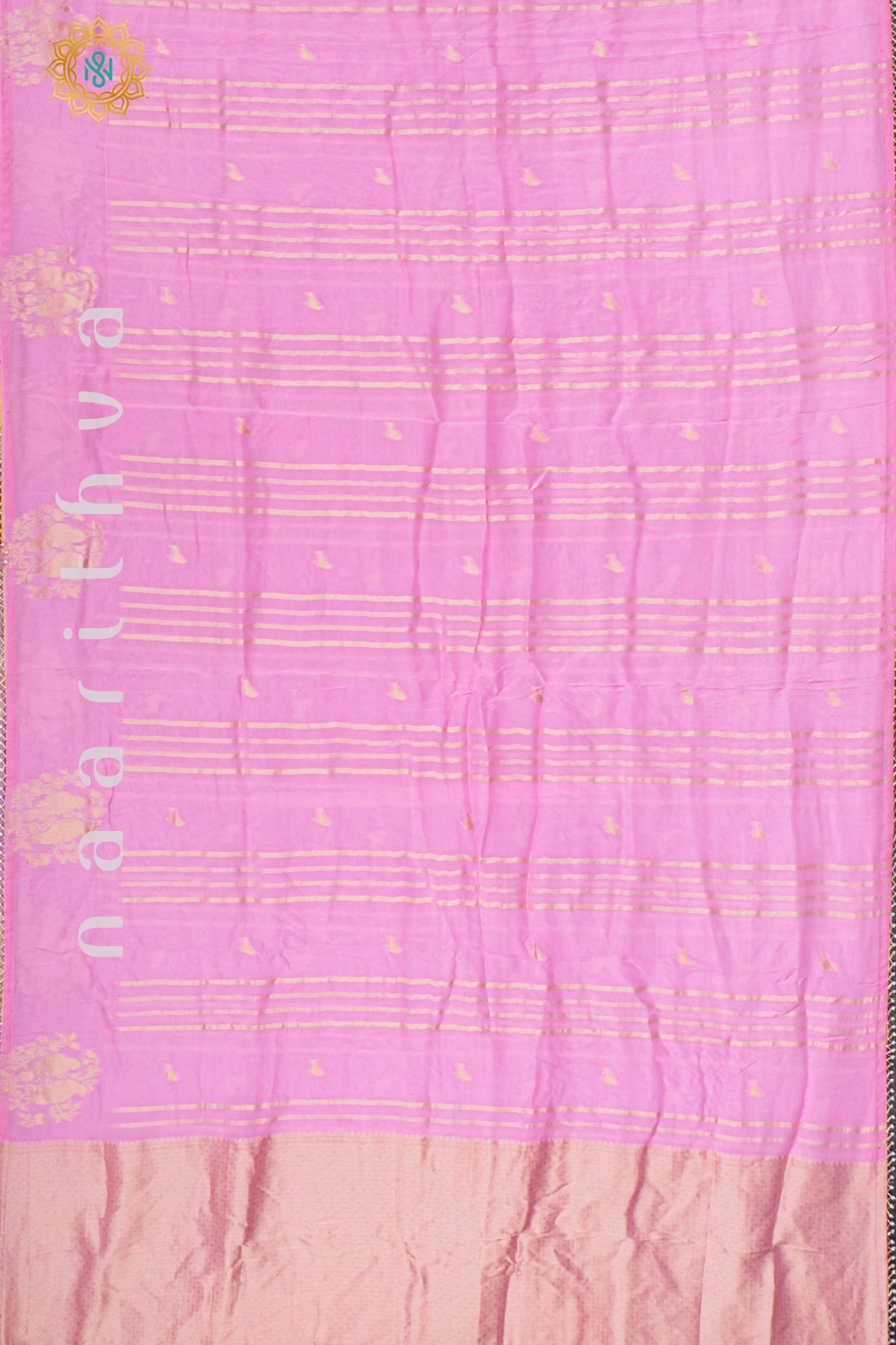 BABY PINK WITH RANI PINK - DOLA SILK