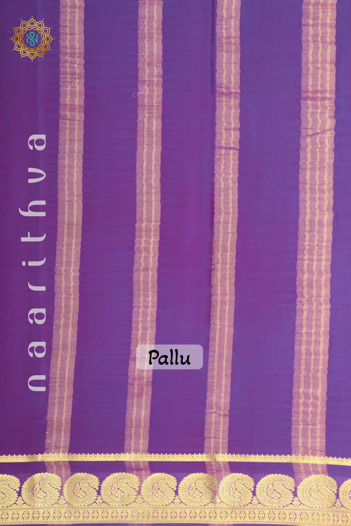 WHITE WITH PURPLE - PURE MYSORE CREPE SILK