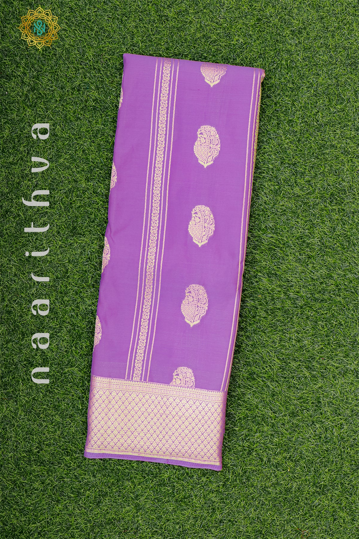 LAVENDER WITH PURPLE - SEMI CREPE GEORGETTE