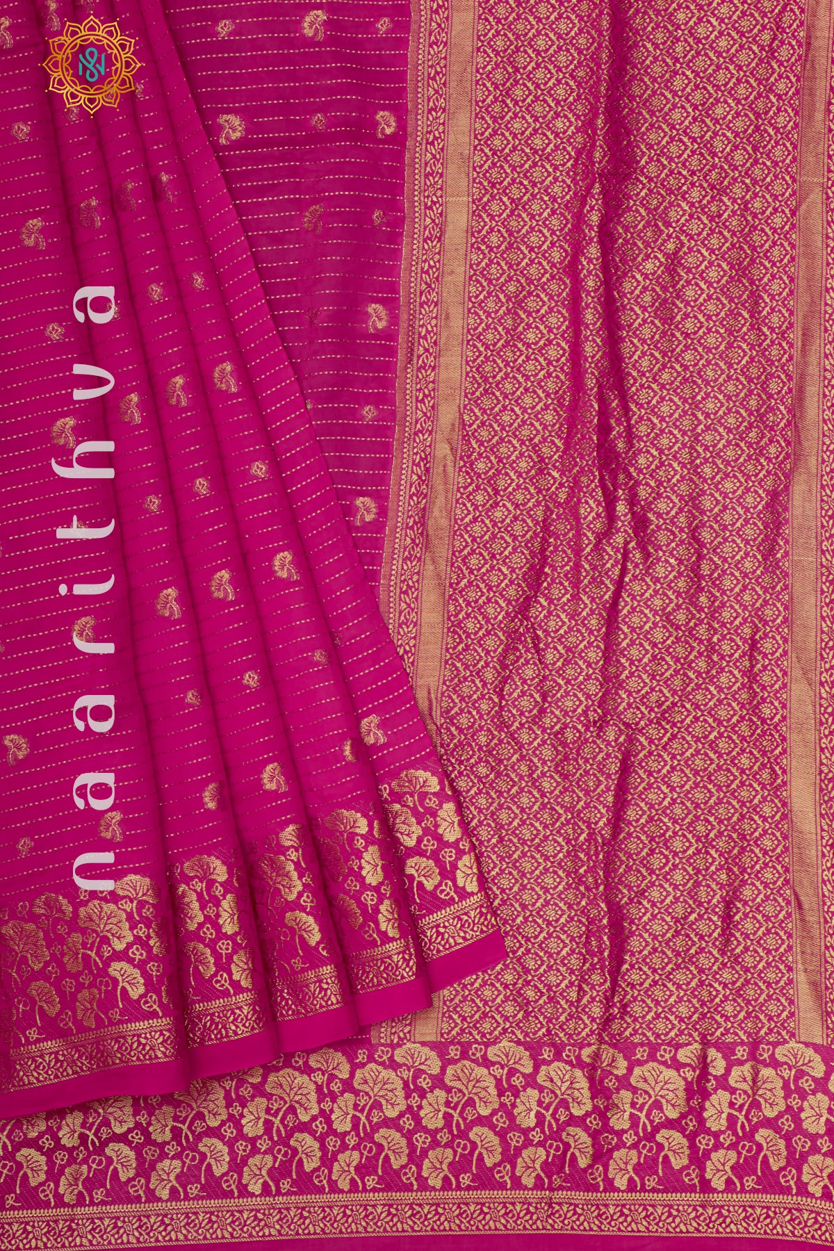 PINK WITH GREEN - DOLA SILK