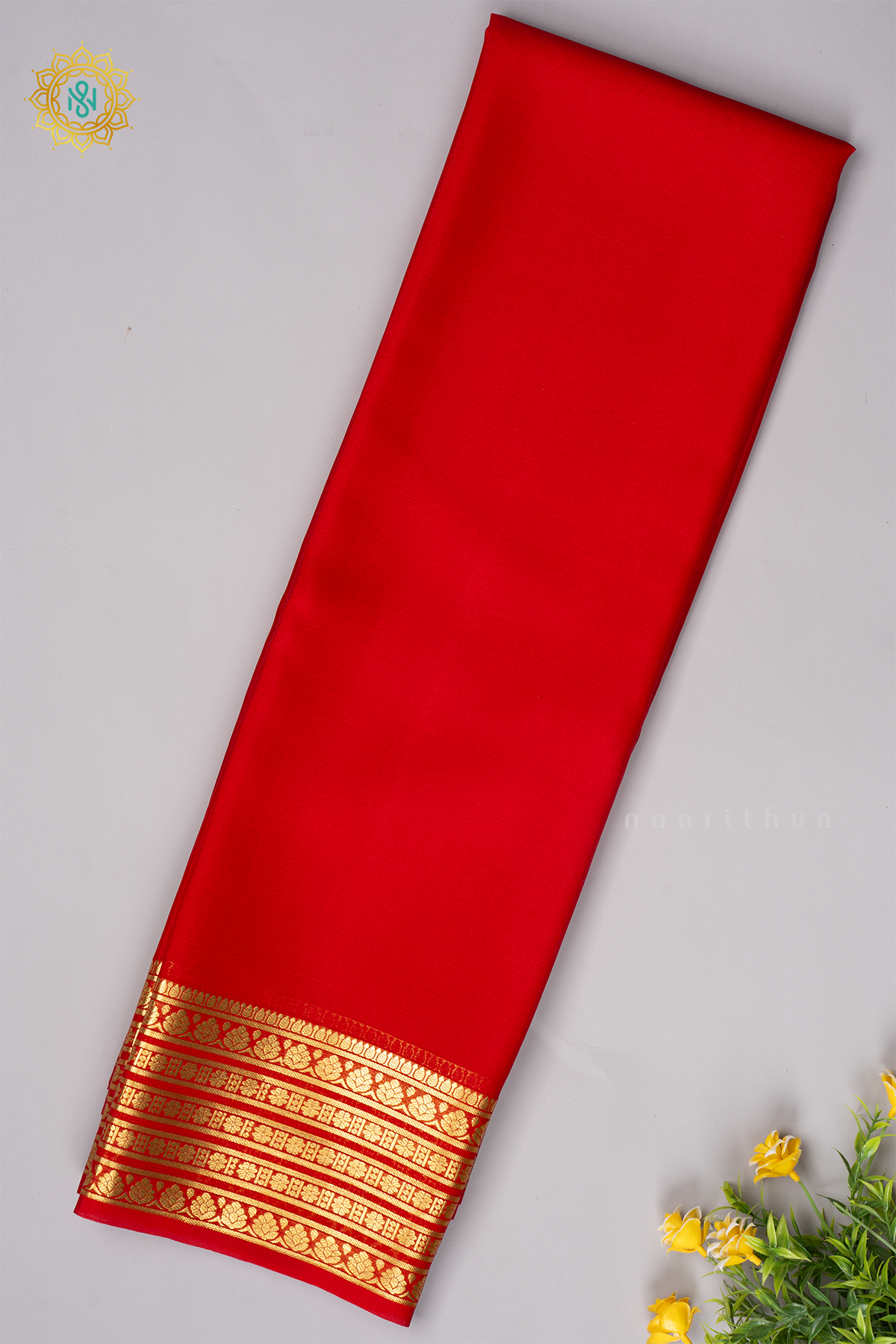 RED - PURE MYSORE CREPE SILK