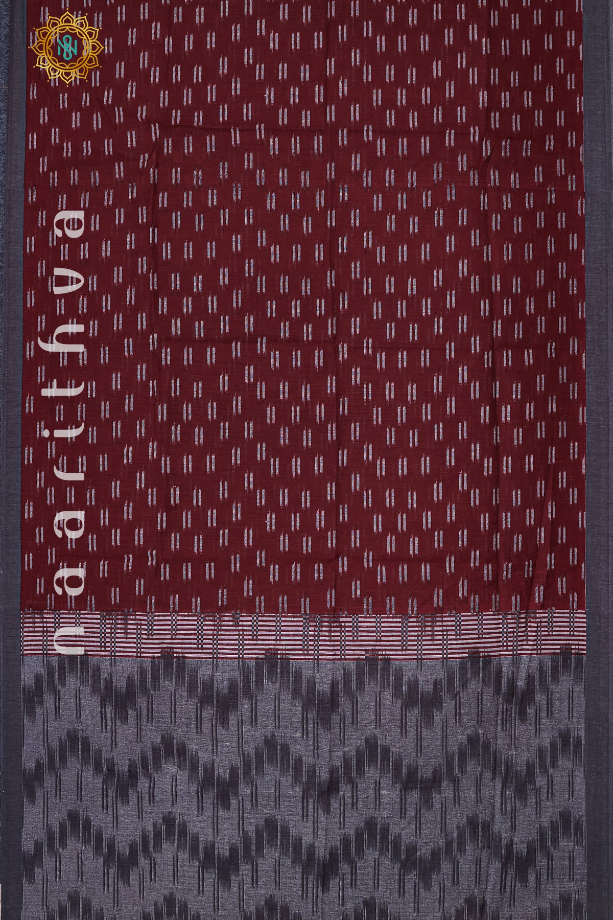 MAROON WITH GREY - JUTE COTTON