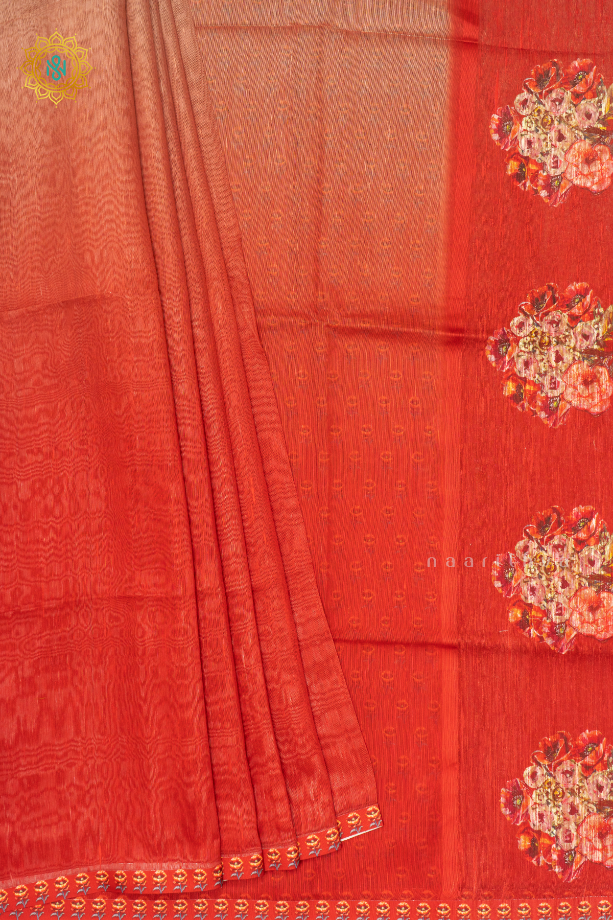 DUAL SHADE OF RED - LINEN BY COTTON