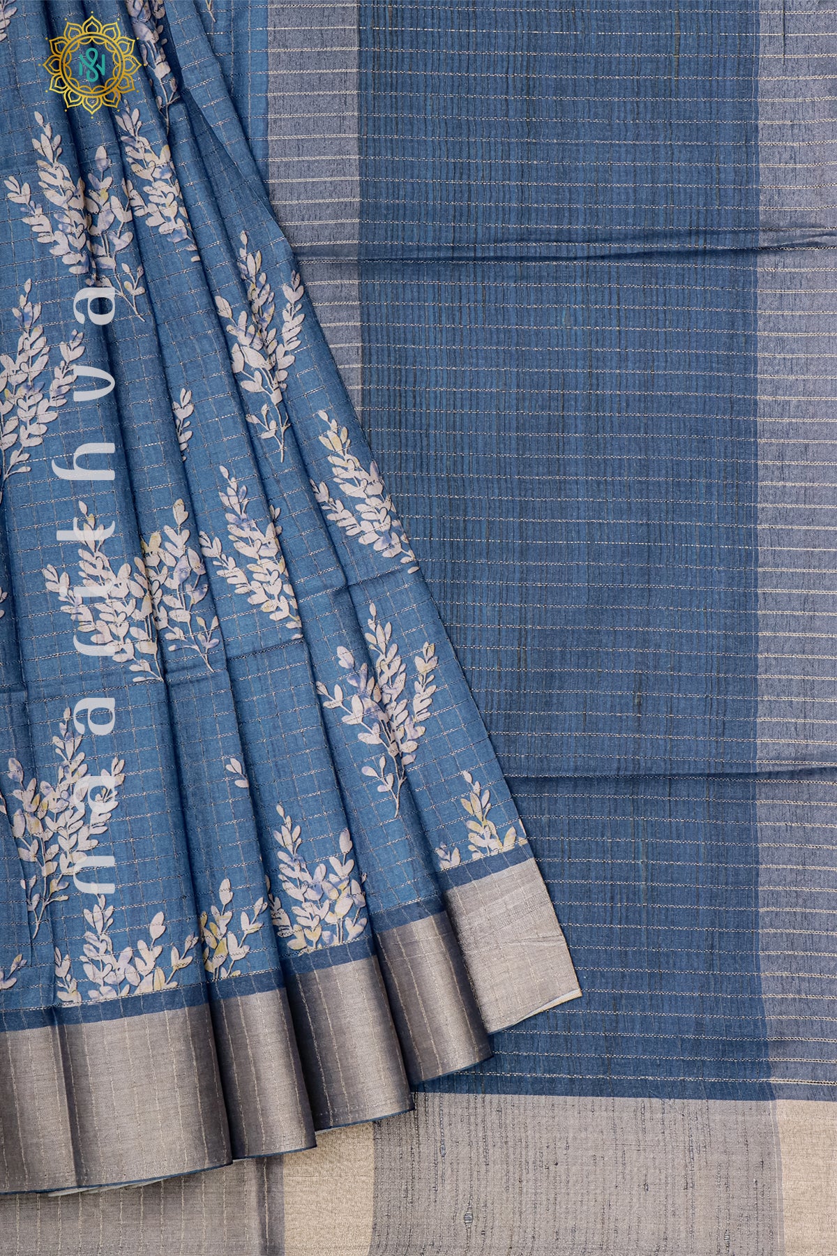 BLUE - SEMI TUSSAR SILK