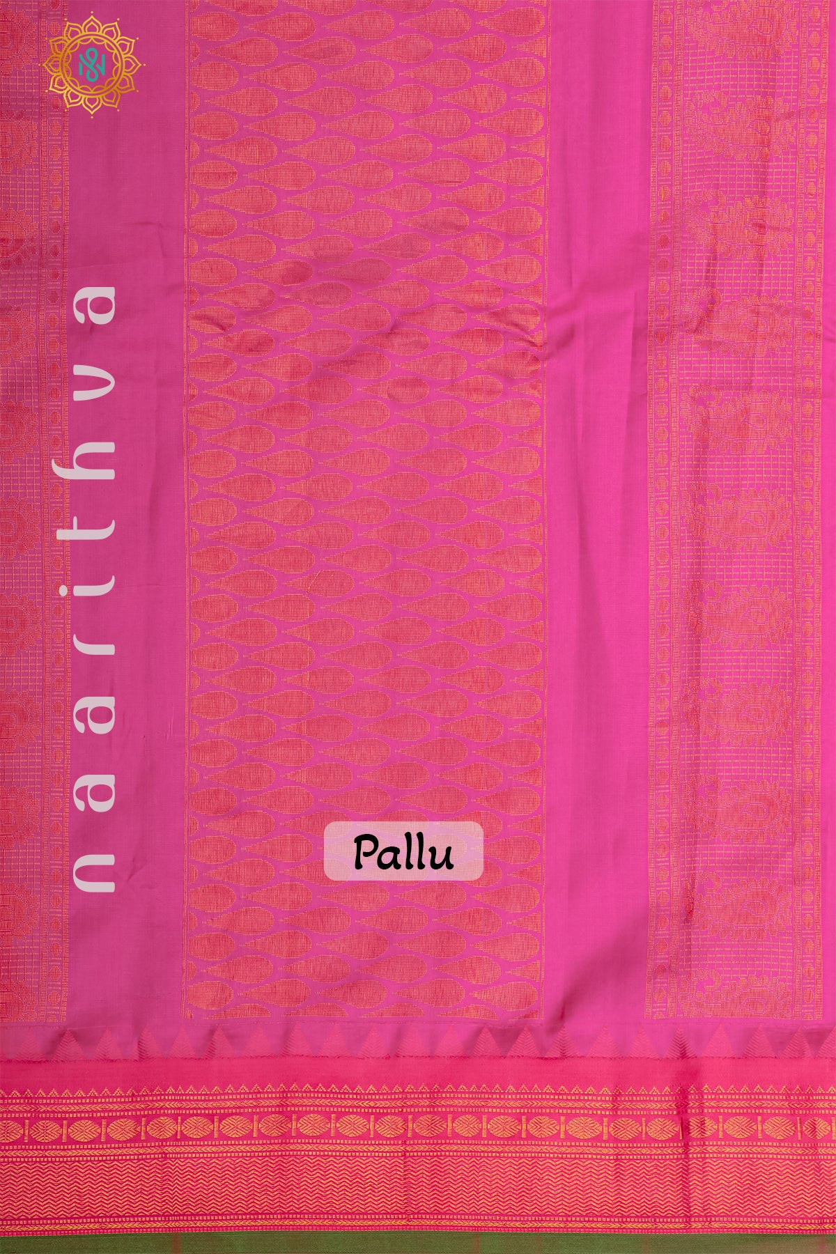 PARROT GREEN WITH PINK - PURE GADWAL SILK