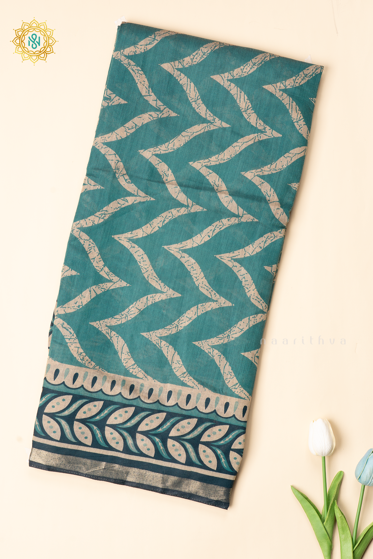 AQUA GREEN WITH GREEN - SOFT COTTON